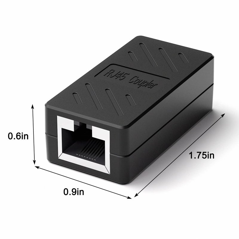 Azduou RJ45 Inline Coupler,RJ45 Coupler, Network Coupler, for Cat7/Cat6/Cat5e/cat5 Ethernet Cable Extender Connector - Female to Female, Black 10 Pack - Image 2